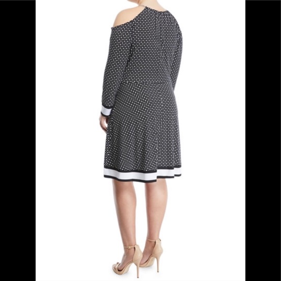 Michael Kors Women’s Polka-Dot Chain-Neck Dress - Picture 2 of 2